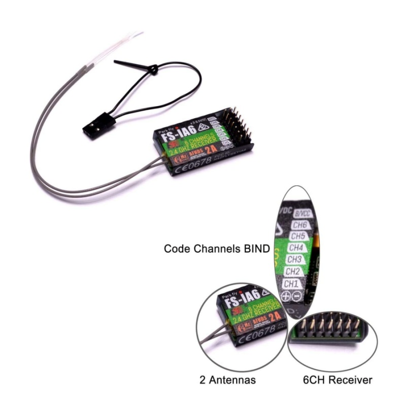 Drone Battery Plate - Flysky FS-IA6 Alıcı 6CH Çift Anten