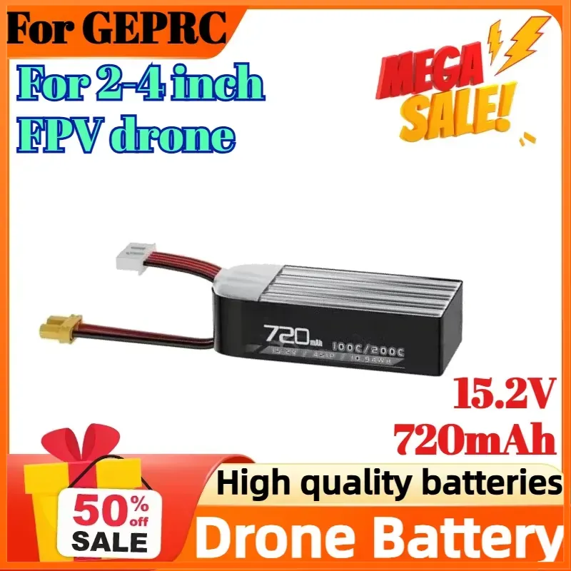 Drone Battery High Voltage - 4S 15.2V 720mAh 100C Pil GEPRC