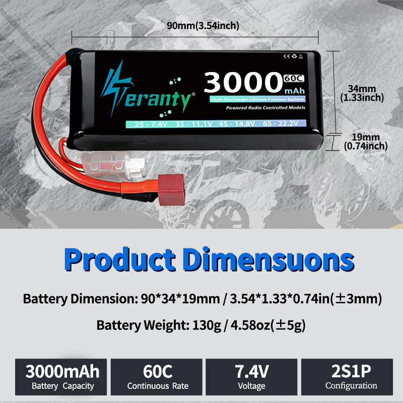 TERANTY 2S 3000mAh Lipo Pil 7. - Drone Battery Connector incelemesi ve fiyatı