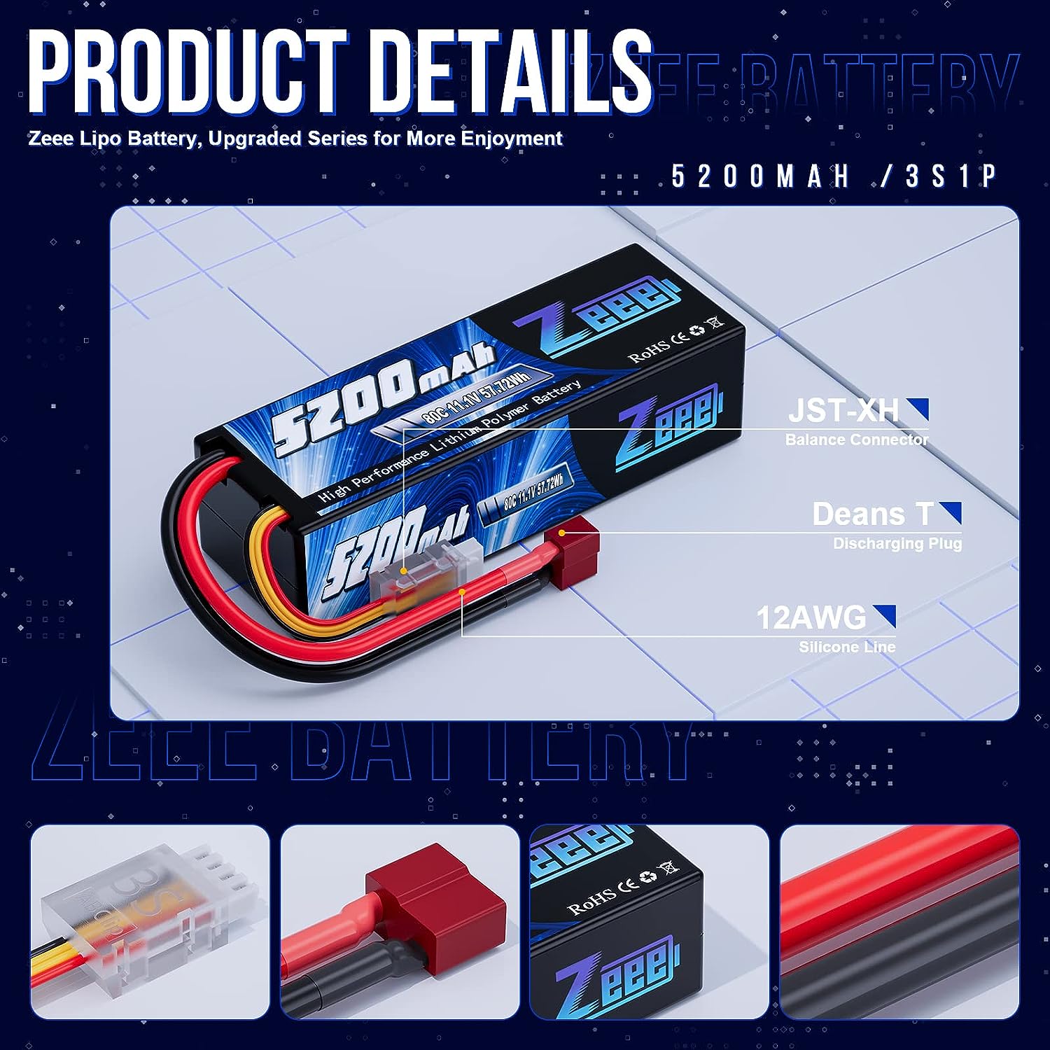 1/2 adet Zeee 3S 5200mAh Lipo  - Drone Battery 3S incelemesi ve fiyatı