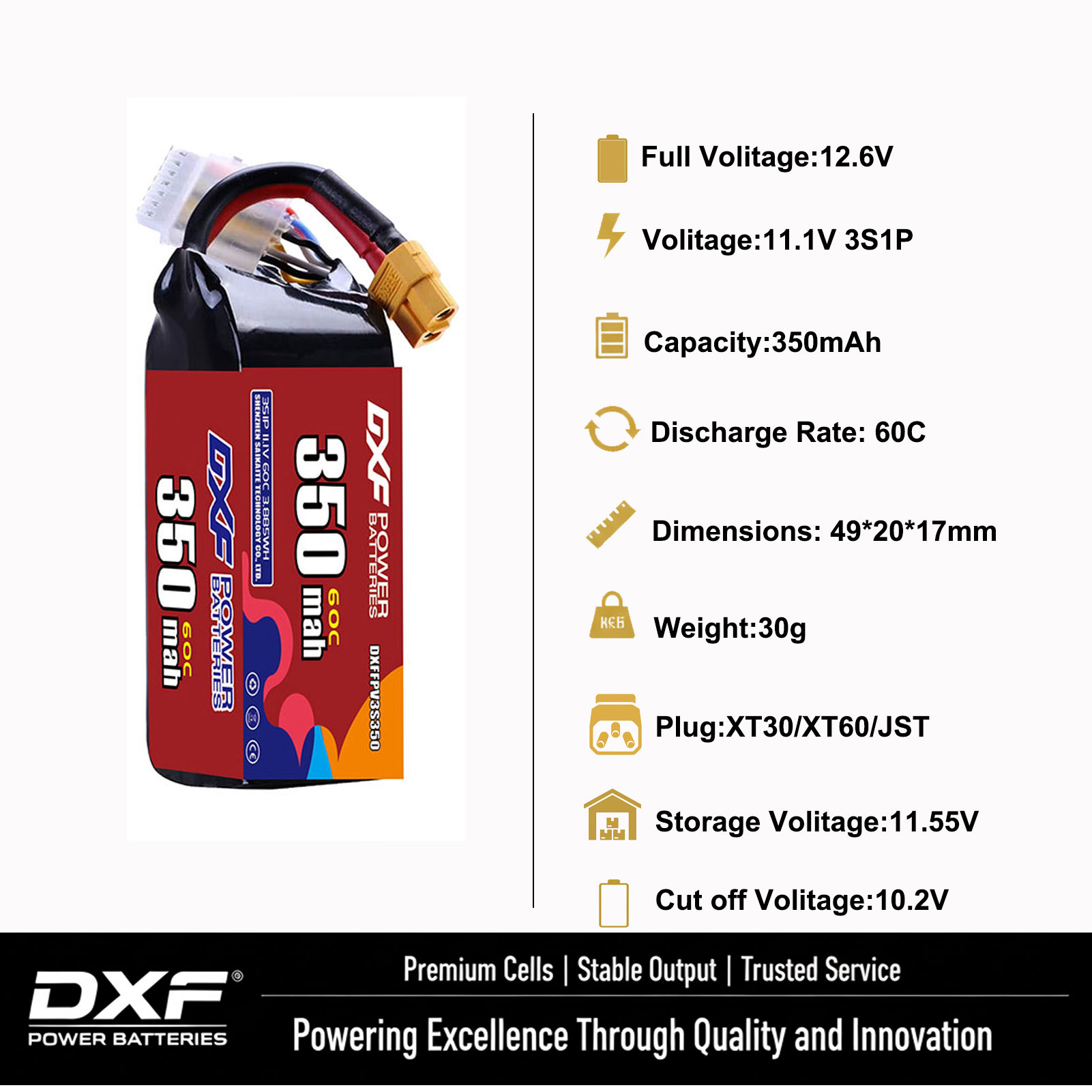 DXF Lipo 3S Pil 11.4V 1700mAh  - Drone Battery 3S incelemesi ve fiyatı