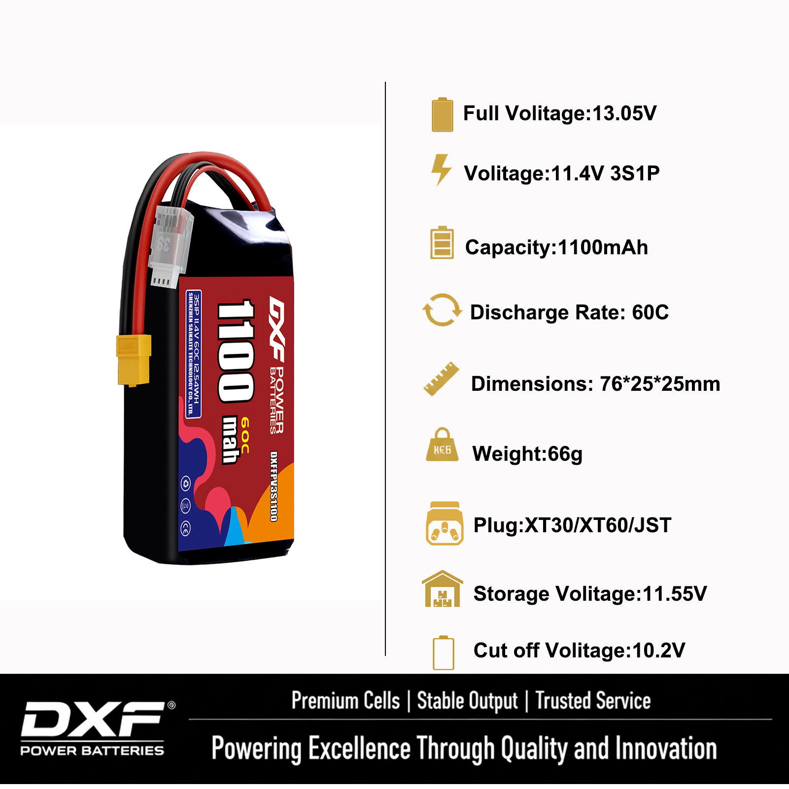 DXF Lipo 3S Pil 11.4V 1700mAh  - Drone Battery 3S incelemesi ve fiyatı