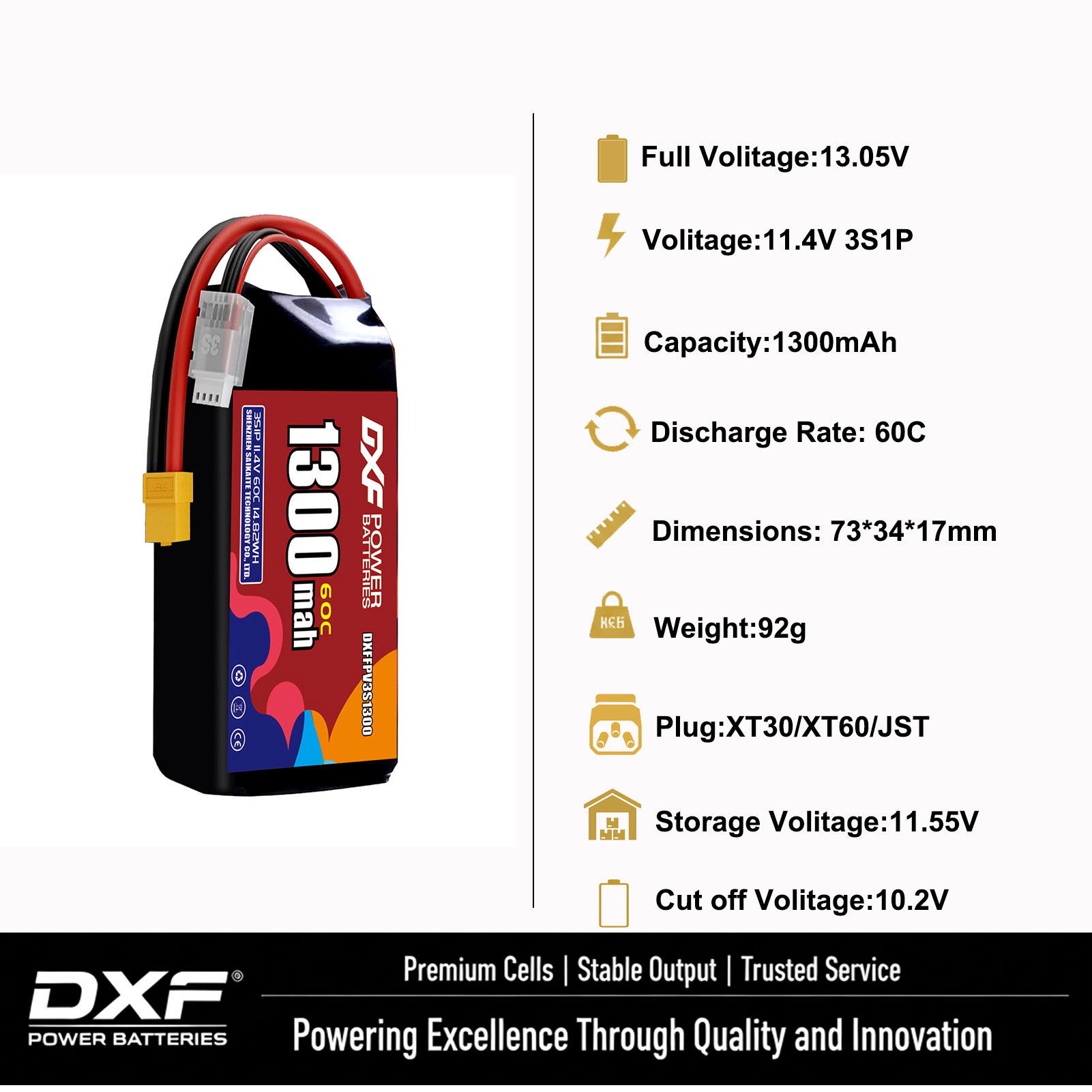DXF Lipo 3S Pil 11.4V 1700mAh  - Drone Battery 3S incelemesi ve fiyatı